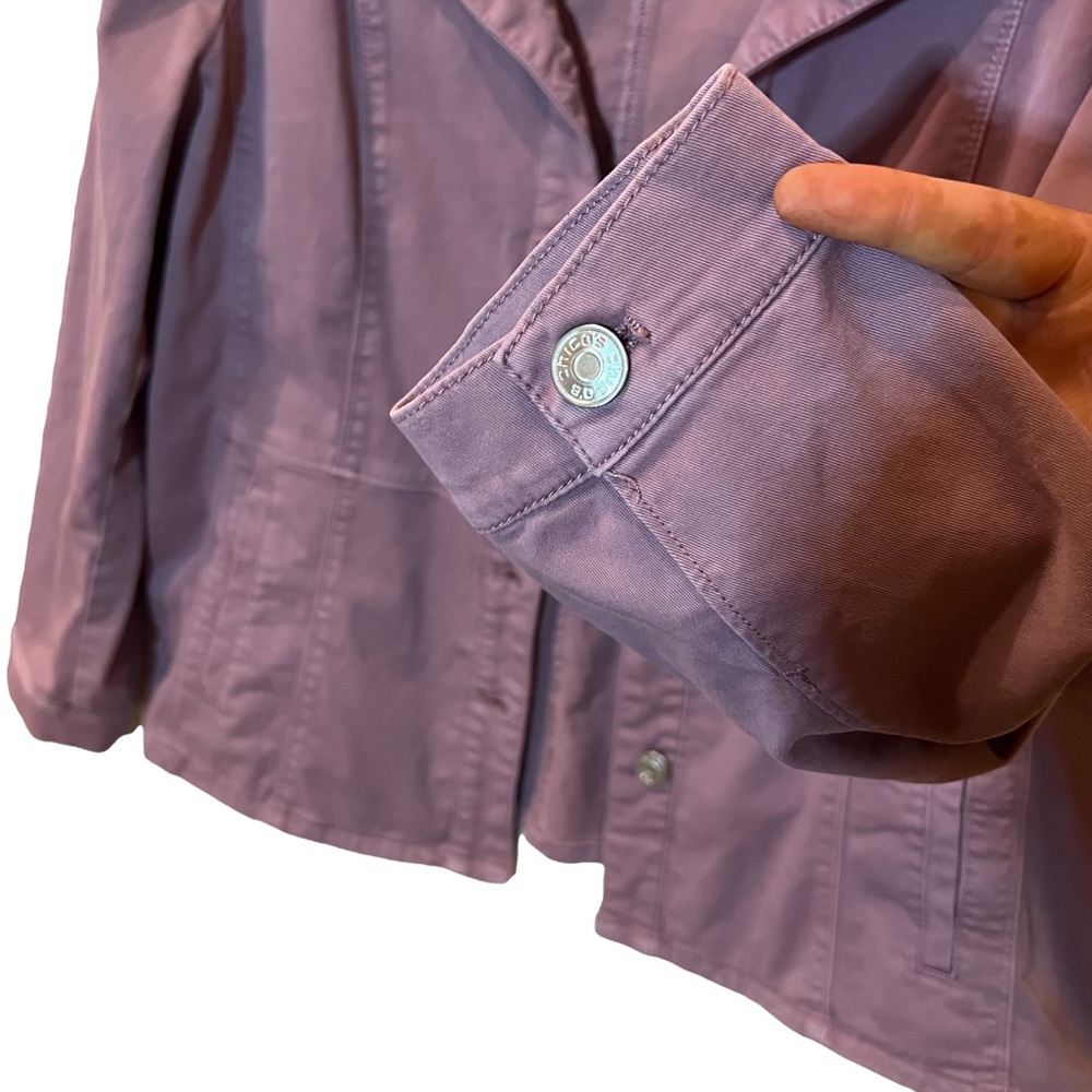 Chico’s Button Down Shacket Jacket Purple - image 6